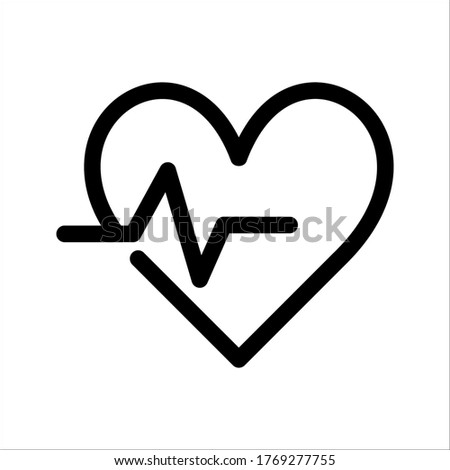 heartbeat icon vector for any purposes on white background