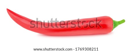 Red hot chili pepper isolated on a white background. Clip art image for package design.