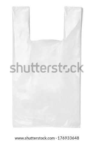 close up of  a white shopping bag on white background Royalty-Free Stock Photo #176933648
