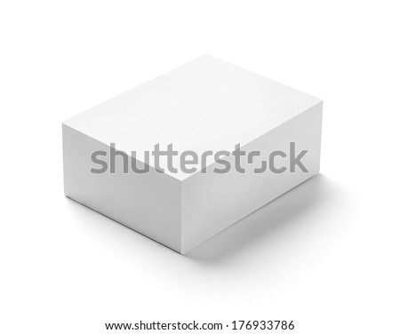 close up of  a white box template on white background Royalty-Free Stock Photo #176933786