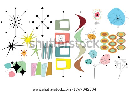 Mid Century Shapes Vector Collage Royalty-Free Stock Photo #1769342534
