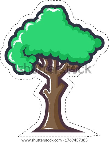 Tree with leaves vector ilustration clip art