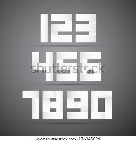Paper Numbers on Grey Background