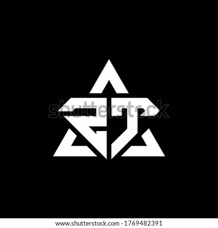 ZT monogram logo with diamond shape and triangle outline design template