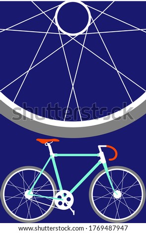 Vector graphic work with bicycle content. Posters can be made for sports clubs or competitions. Banner or gift card can be made