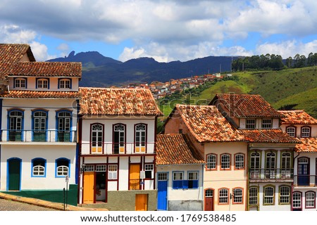 UNESCO heritage town of Ouro Preto in Minas Gerais in in Brazil Royalty-Free Stock Photo #1769538485