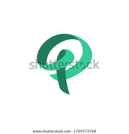 abstract initial letter p logo