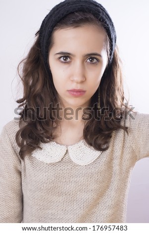 Teenager Portrait on White Background