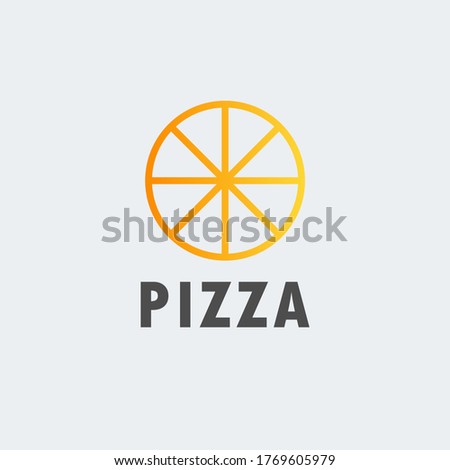 Simple pizza logo design template. Vector concept for company business identity.