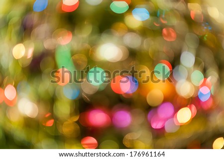 fires of effect of bokeh of the New Year tree