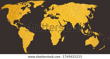 world map with gold-black background with  