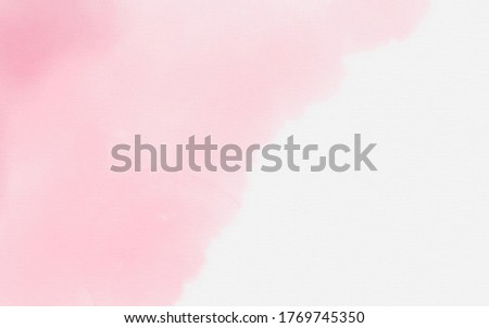 Abstract pink watercolor art hand paint on paper texture white background, Watercolor background.for art design, tag. hand-drawn stain element for the frame, card,