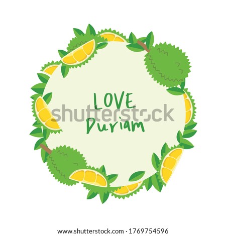 Logo durian with green and yellow concept.