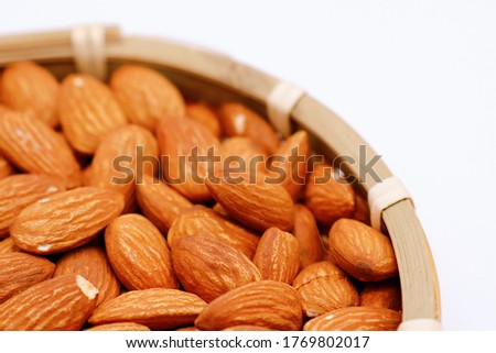 This is a picture of unsalted roasted almonds.