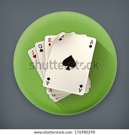 Playing Cards, long shadow vector icon
