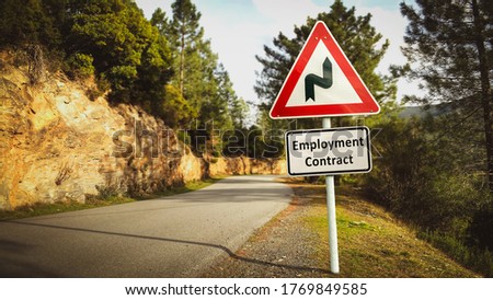 Street Sign the Direction Way to EMPLOYMENT CONTRACT