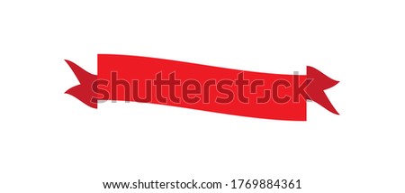 Red Web Ribbon Vector Illustration isolated.