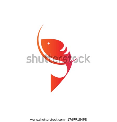 fish logo design isolated colorful illustration template