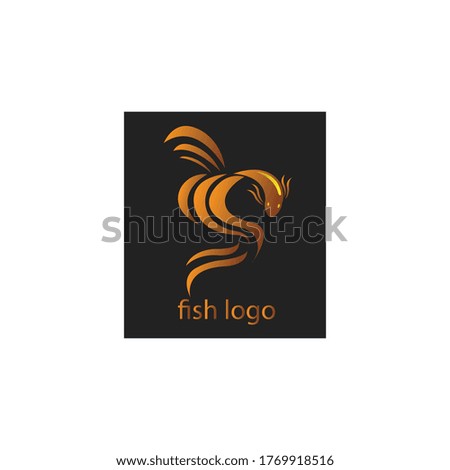 fish logo design isolated colorful illustration template