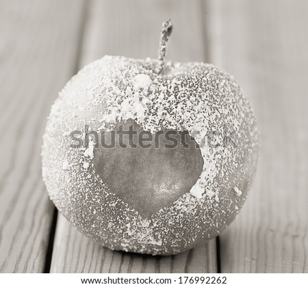 romance, apple, heart, symbol