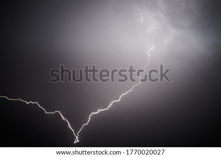 Lightning strike from the clouds                               