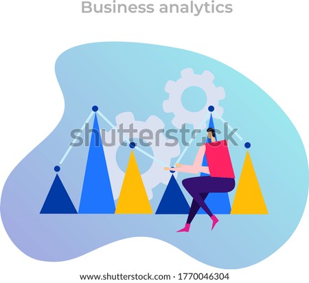 Business analytics & business strategy. Business growth concept. Trendy vector illustration design for website and mobile app.