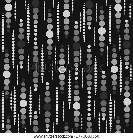 Seamless vector abstract background, black white, gray circles in different sizes