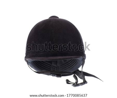 black jockey helmet isolated on white background