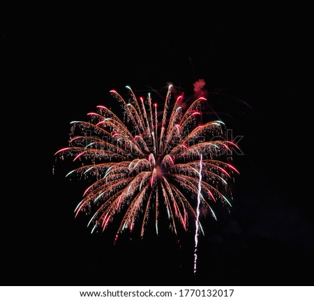 Beautiful colorful fireworks during United States Independence Day celebration