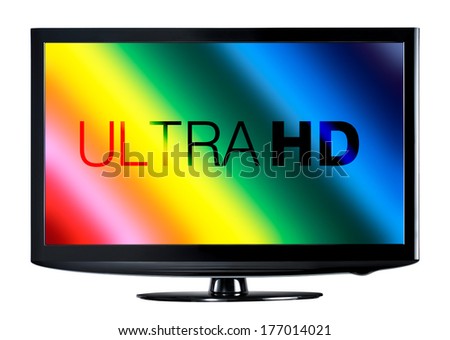 4K television display with comparison of resolutions Royalty-Free Stock Photo #177014021