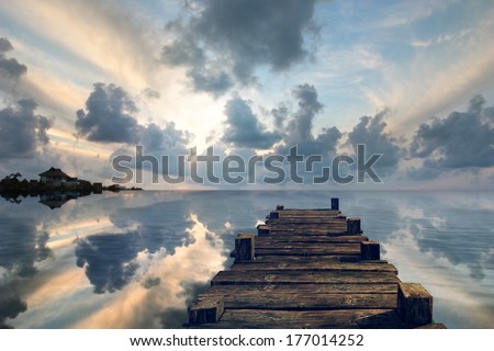 Old pier landscape Royalty-Free Stock Photo #177014252
