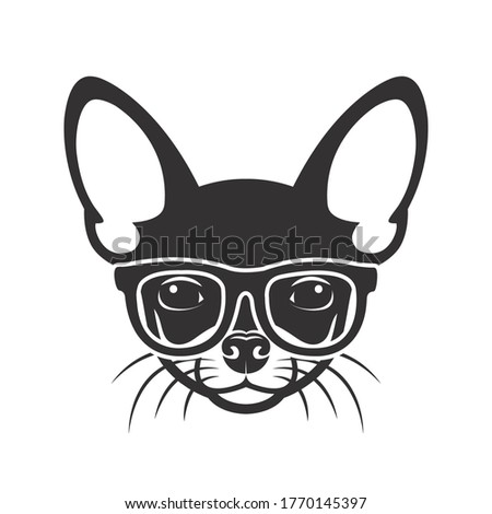 Chihuahua wearing eyeglasses - isolated vector illustration