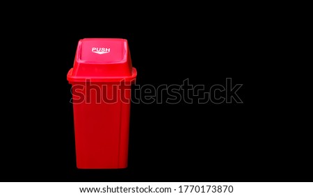 Isolated a red dangerous waste bin with clipping paths.