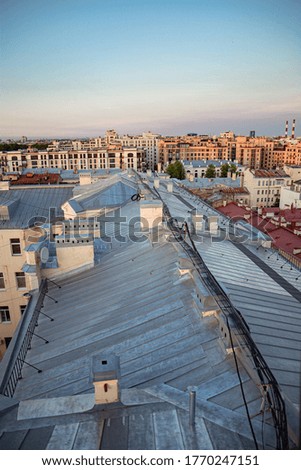 Beautiful view on Saint Petersburg from rooftop