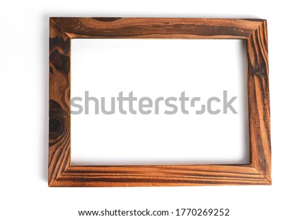 old wood picture frame isolate on white background