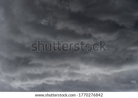 Cloudy stormy black and white dramatic sky background, Vietnam