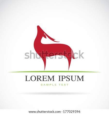 Vector image of an deer design on white background