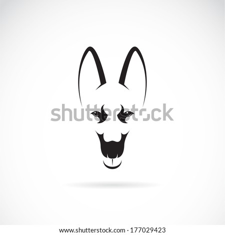 Vector of a german shepherd dog face design on white background. Dog head. Pet. Animal. Easy editable layered vector illustration.