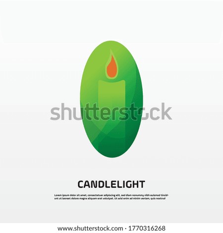 Green Candle with fire vector illustration