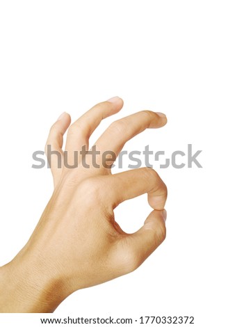 Gestures of hands (OK symbol). isolated on white background.