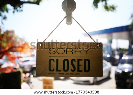 Shop closing sign for design in your work concept.