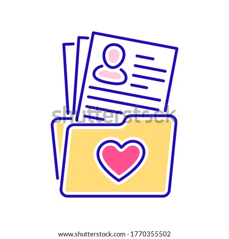 Volunteer application color line icon. Charity work. Outline pictogram for web page, mobile app, promo.
