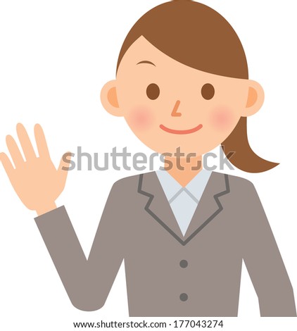 A vector illustration of young business woman