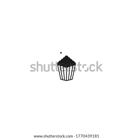 popcorn logo icon design with simple line art style