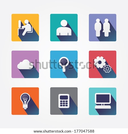 Set design concept icons and apps. Icons for web design and info graphic.Vector illustration.