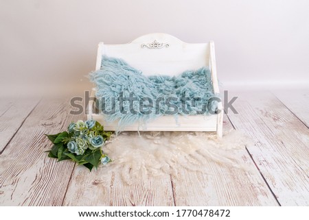 wooden bed for newborn photography prop Royalty-Free Stock Photo #1770478472