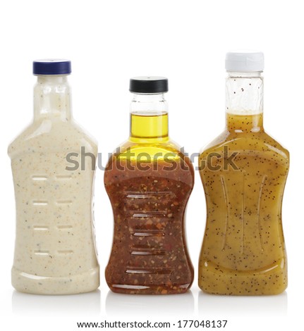 Assortment Of Salad Dressing Bottles  Royalty-Free Stock Photo #177048137