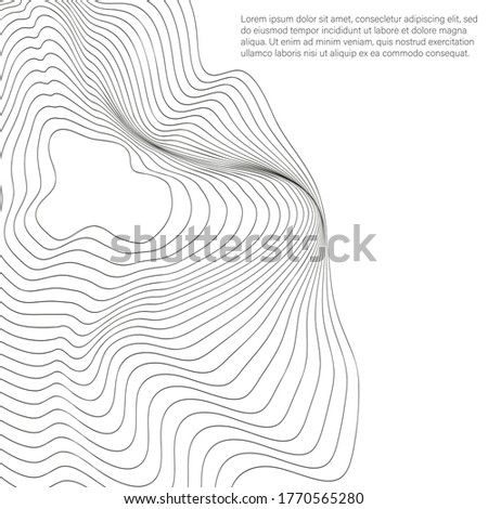 Gray contours on the background. Vector illustration. Musical lines on a dark background