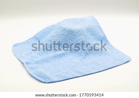 blue towel isolated on white background