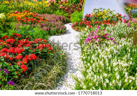 The path in the beautiful garden Royalty-Free Stock Photo #1770718013